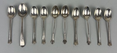 Lot 290 - A GROUP OF TEN ANTIQUE SILVER TEA SPOONS