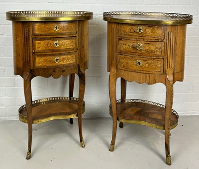 Lot 8 - A PAIR OF FRENCH LOUIS XVI DESIGN BEDSIDE...