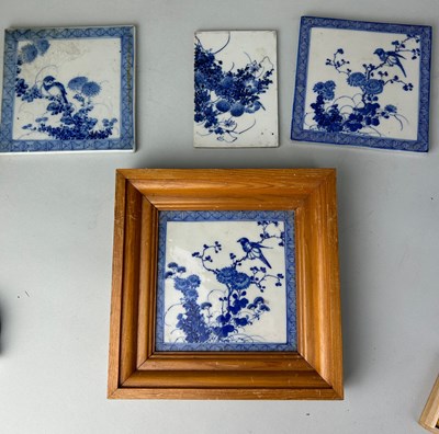 Lot 75 - A GROUP OF FOUR CHINESE BLUE AND WHITE CERAMIC...