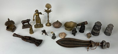 Lot 81 - A COLLECTION OF INDIAN METAL FIGURES, CHINESE...