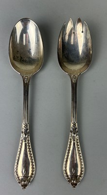 Lot 131 - A PAIR OF VICTORIAN SILVER SALAD SERVERS,...