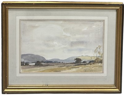 Lot 812 - EDWARD WESSON: A WATERCOLOUR PAINTING ON PAPER DEPICTING NEAR LEWES, SUSSEX