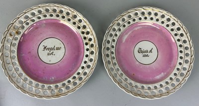 Lot 214 - A PAIR OF VICTORIAN LUSTRE PLATES, 

'Forget...