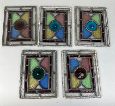 Lot 223 - A GROUP OF FIVE STAINED GLASS WINDOW PANES (5),...