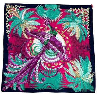 Lot 228 - AN HERMES 'MYTHIQUES PHOENIX' SCARF, 

85cm...