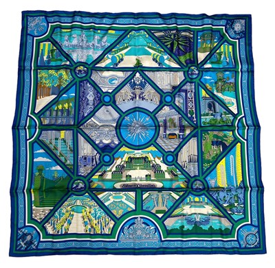 Lot 229 - AN HERMES SILK SCARF 'FLANERIE A VERSAILLES',...