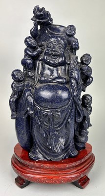 Lot 247 - A LARGE CHINESE LAPIS LAZULI SCULPTURE...