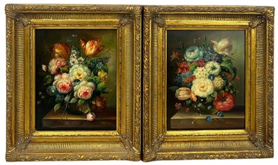 Lot 288 - A PAIR OF OIL ON BOARD STILL LIFE PAINTINGS...