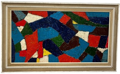 Lot 306 - A LARGE ABSTRACT OIL ON BOARD...