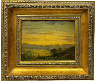 Lot 326 - AN OIL ON BOARD PAINTING DEPICTING A LANDSCAPE...