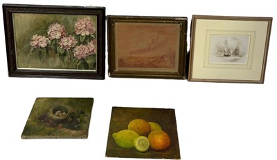 Lot 330 - TWO STILL LIFE OIL PAINTINGS ALONG WITH A...