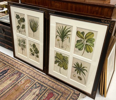 Lot 401 - TWO LARGE FRAMED SETS OF BOTANICAL PRINTS,...