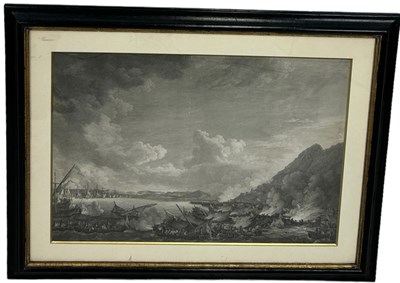 Lot 405 - A LARGE 19TH CENTURY PRINT DEPICTING A NAVAL...