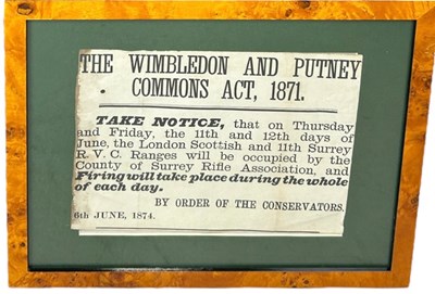 Lot 418 - LOCAL WIMBLEDON INTEREST: A FRAMED SIGN 'THE...