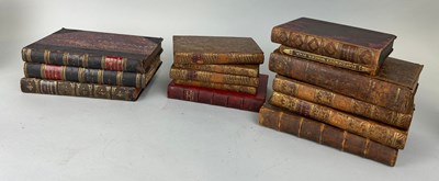 Lot 431 - A GROUP OF FOURTEEN ANTIQUE LEATHER BOUND...