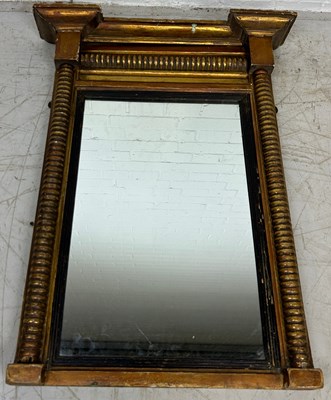 Lot 445 - A 19TH CENTURY GILT WOOD PIER MIRROR WITH ROPE...