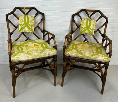 Lot 450 - A PAIR OF BRIGHTON PAVILLION STYLE BAMBOO...