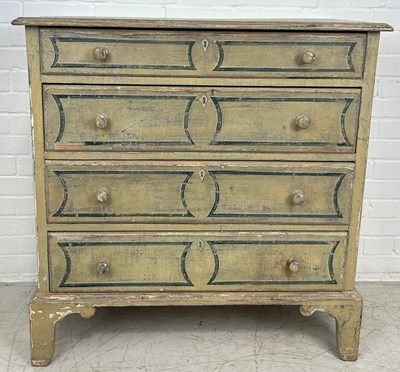 Lot 455 - A GEORGE III DESIGN PAINTED CHEST OF DRAWERS,...