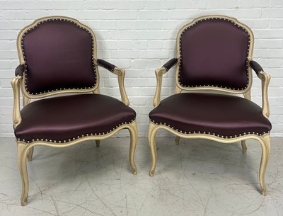 Lot 477 - A PAIR OF FRENCH LOUIS XVI STYLE FAUTEUILS,...