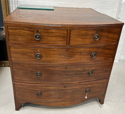 Lot 486 - A 19TH CENTURY MAHOGANY CHEST OF DRAWERS,...