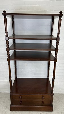 Lot 491 - A FIVE TIER MAHOGANY WHATNOT, 

163cm x 76cm x...