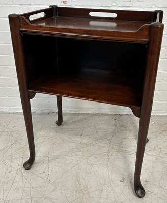 Lot 493 - A MAHOGANY TWO TIER SIDE TABLE, 

70cm x 54cm...