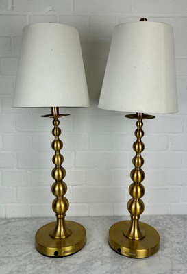 Lot 501 - A PAIR OF RALPH LAUREN TABLE LAMPS WITH SHADES,...