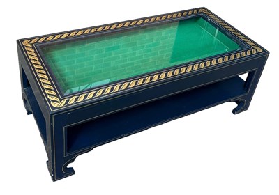 Lot 508 - A DESIGNER COFFEE TABLE WITH GLASS INSERT AND...