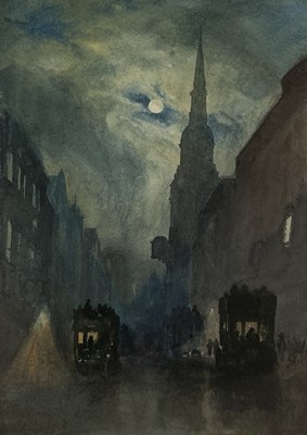 Lot 458 - RICHARD HENRY WRIGHT (BRITISH 1857-1930): A WATERCOLOUR PAINTING ON PAPER DEPICTING ST MARY-LE-BOW, CHEAPSIDE, LONDON