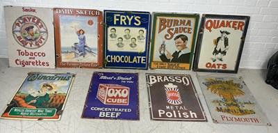 Lot 515 - A GROUP OF NINE REPRODUCTION METAL ADVERTISING...