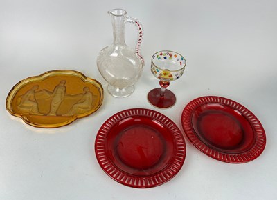 Lot 525 - A COLLECTION OF GLASSWARE TO INCLUDE A PRESSED...