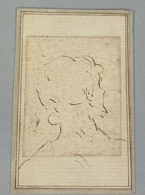 Lot 526 - 17TH CENTURY ITALIAN OLD MASTER SCHOOL: A BROWN INK DRAWING ON PAPER DEPICTING THE HEAD OF A MAN FROM BEHIND