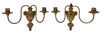 Lot 530 - A PAIR OF CLASSICAL WALL SCONCES WITH GOATS...