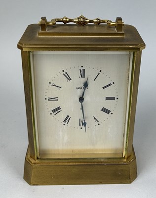 Lot 1235 - A BRASS MANTLE CLOCK BY ANGELUS