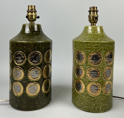 Lot 993 - A NEAR PAIR OF ITALIAN MID CENTURY DESIGN CERAMIC TABLE LAMPS