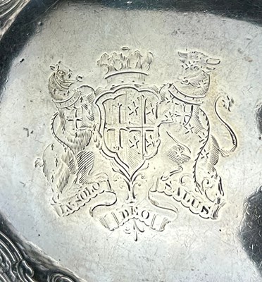 Lot 1 - A GEORGE II SILVER CAKE BASKET, Marked for...