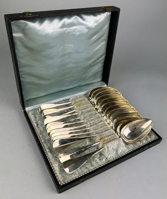 Lot 5 - A SET OF TWELVE SILVER SPOONS ST GALLEN...