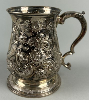 Lot 7 - A GEORGE II SILVER CHRISTENING CUP MARKED FOR...