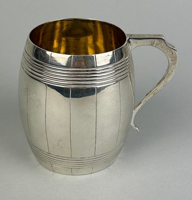 Lot 10 - A NOVELTY SILVER BEER BARREL IN THE FORM OF A...