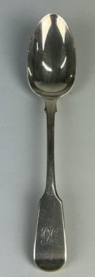 Lot 30 - A VICTORIAN SILVER SERVING SPOON MARKED SMCD/G...