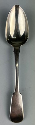 Lot 33 - A GEORGE IV SILVER DESSERT SPOON MARKED FOR...