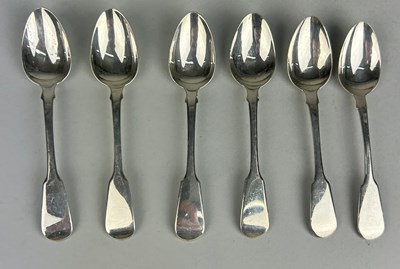 Lot 41 - A SET OF SIX SILVER GEORGE IV TEASPOONS,...