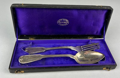 Lot 46 - A SILVER CHRISTENING SPOON AND FORK, 

Marked...