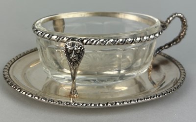 Lot 49 - AN ITALIAN 800 SILVER HOLDER WITH ROPE TWIST...