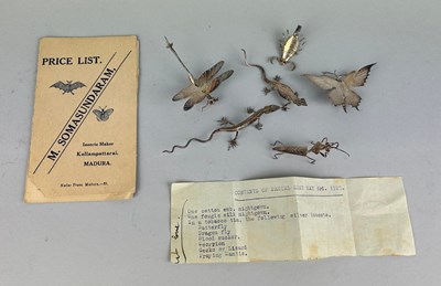 Lot 53 - A COLLECTION OF 1920'S SILVER INSECTS FROM...