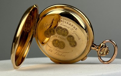 Lot 70 - AN 18CT GOLD QUARTER REPEATER POCKET WATCH 'LE...