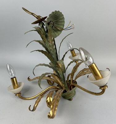 Lot 1268 - A HOLLYWOOD REGENCY TOLEWARE CHANDELIER