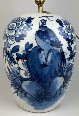 Lot 131 - A CHINESE BLUE AND WHITE VASE MOUNTED AS A...