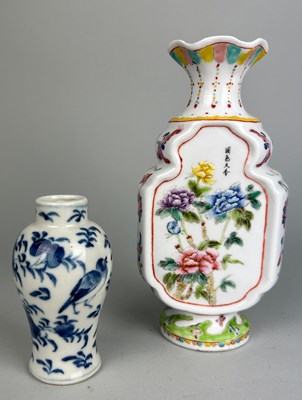 Lot 136 - TWO CHINESE VASES (2),

One blue an white, the...