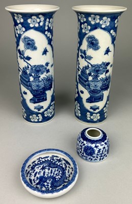 Lot 139 - A PAIR OF CHINESE KANGXI STYLE SLEEVE VASES...